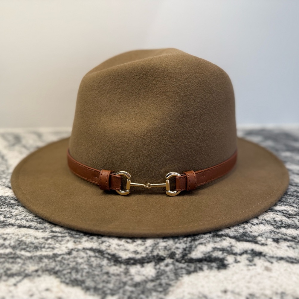 Gucci Horsebit Fedora Hat with Leather Detail